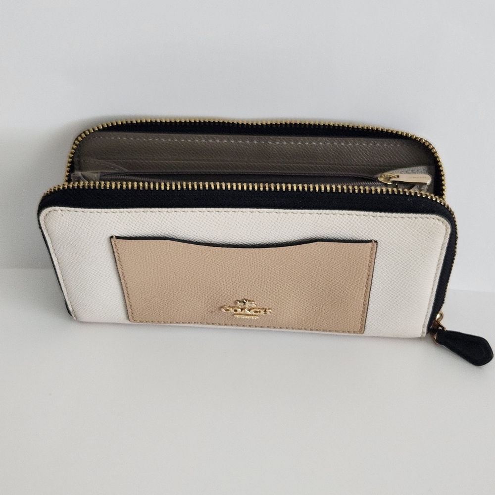 COACH Authentic Beige zip around wallet